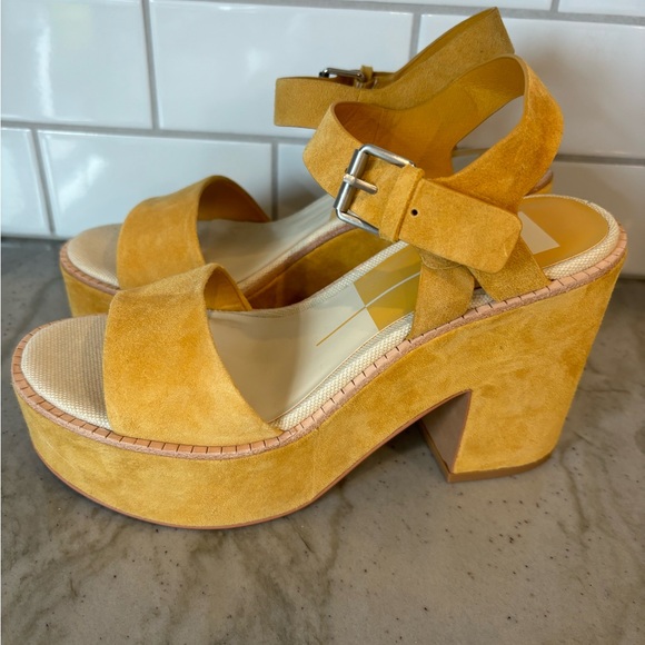 Dolce Vita Shoes - Dolce Vita Mustard Suede Platform Heels